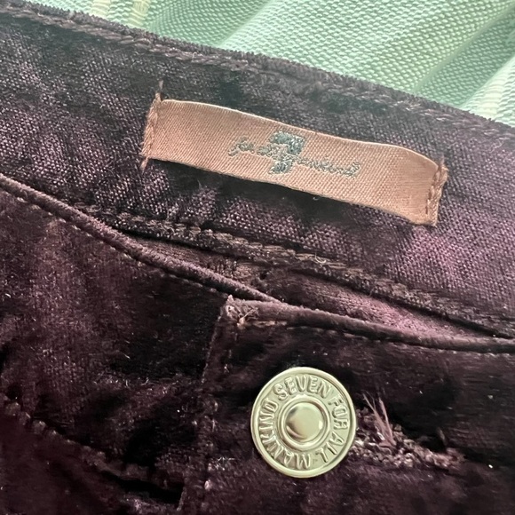 7 for all mankind velvet slim kick pants in boysenberry - Picture 5 of 9